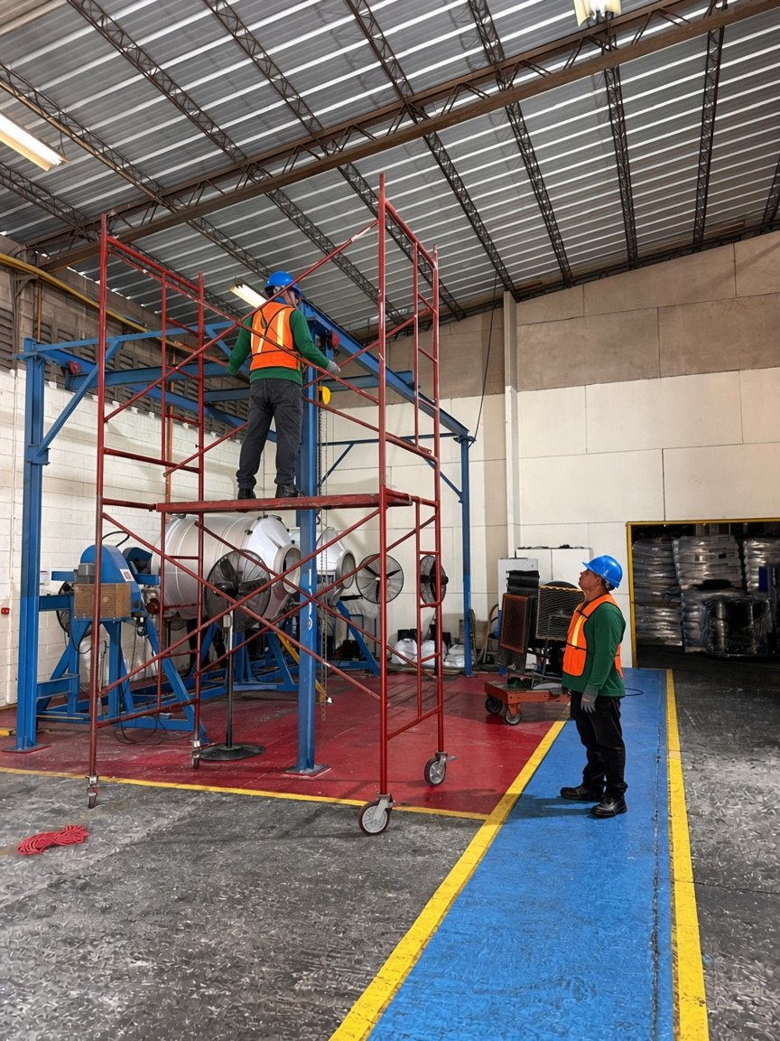 Trabajos en un espacio industrial